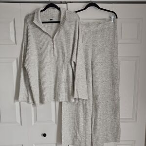 American Eagle Ribbed Matching Sweater + Pant Set